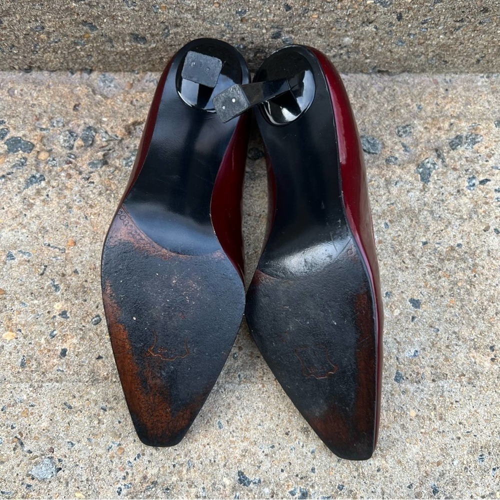 Stuart Weitzman Wine Patent Leather Pumps SZ.8.5. #005 - Picture 8 of 9